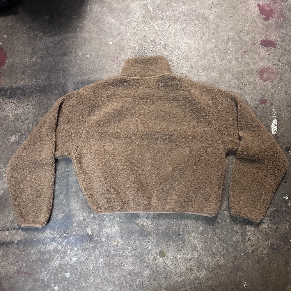 Simply Southern Sherpa Pullover Womens S Crop UGG Quarter Zip Brown Tasman NWT - Picture 2 of 8